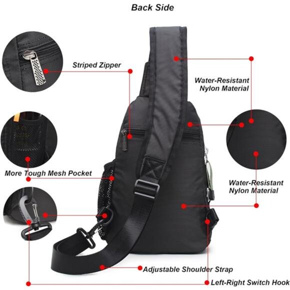 Sling Bag Chest Shoulder Backpack Crossbody Bags for iPad Tablet Outdoor Hiking - Picture 3 of 8